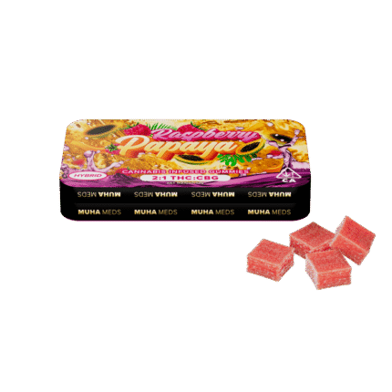 Muha Meds Raspberry Papaya Gummies | Hybrid